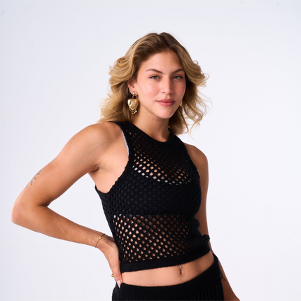 Black Knitted Top