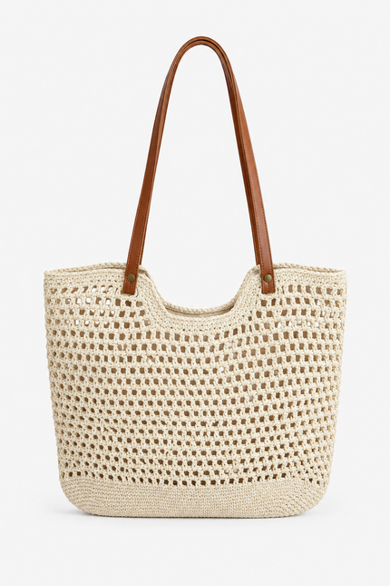 Crochet Beige Bag-18