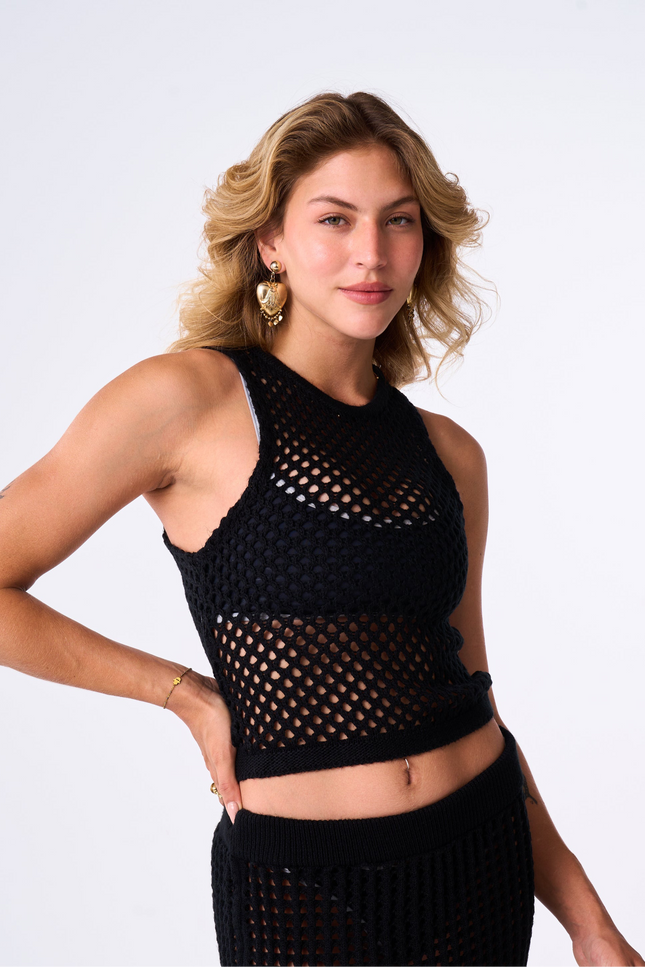 Black Knitted Top