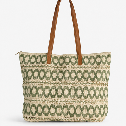Straw Tote Olive Bag-08