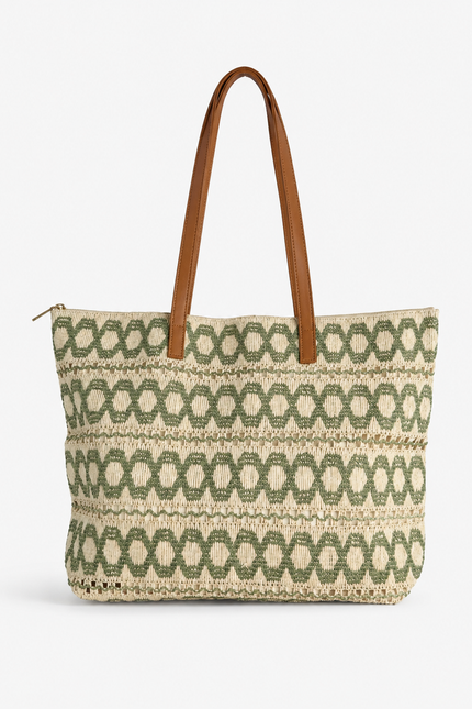 Straw Tote Olive Bag-08