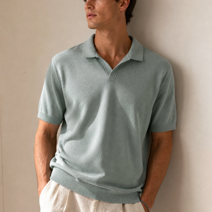 Swiss knitted Mint Green Polo