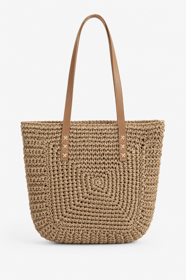 Straw Light Mocha Bag-17