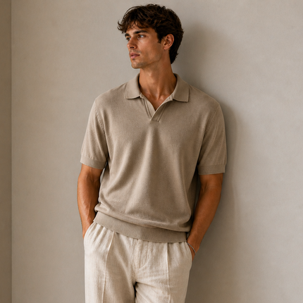 Swiss knitted Beige Polo