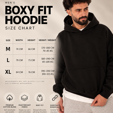Black Boxy Fit Hoodie
