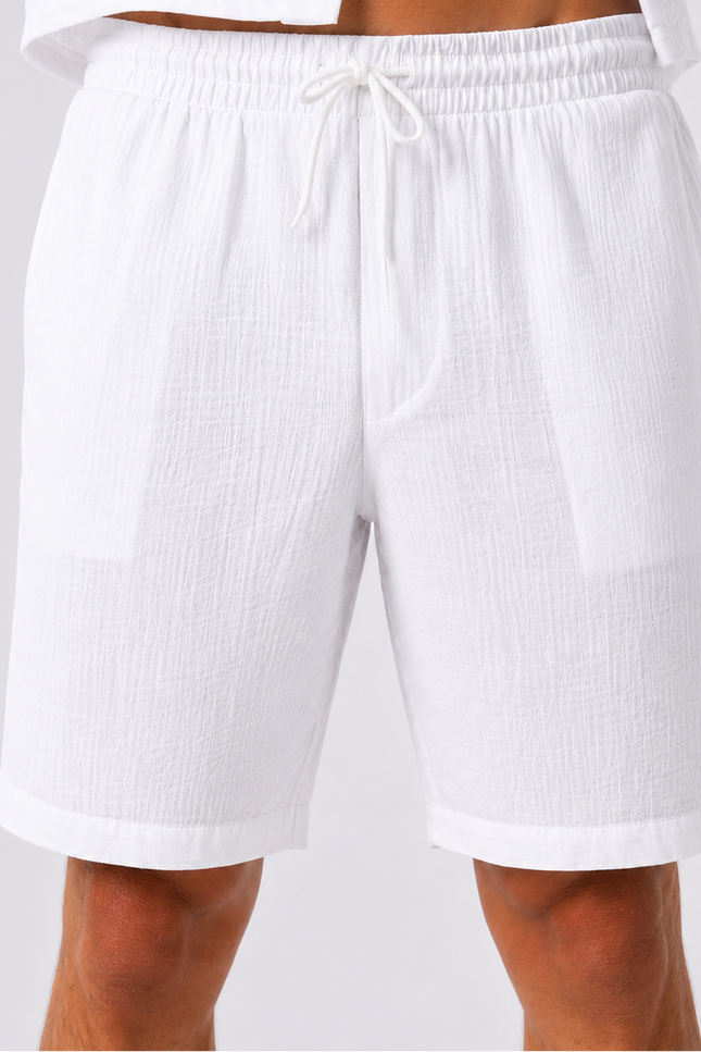 White Crinkle Short