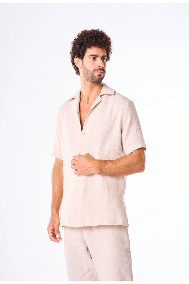 Beige Crinkle Riviera Shirt