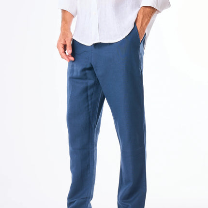 Men's Navy Linen Pants