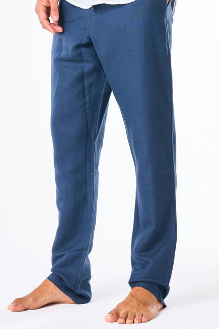 Men's Navy Linen Pants