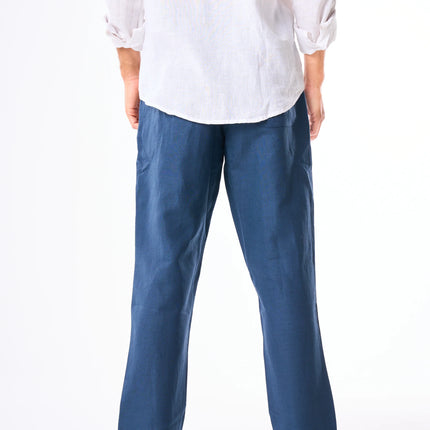 Men's Navy Linen Pants
