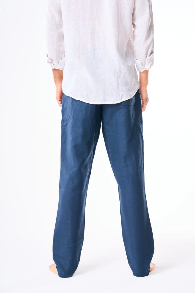 Men's Navy Linen Pants