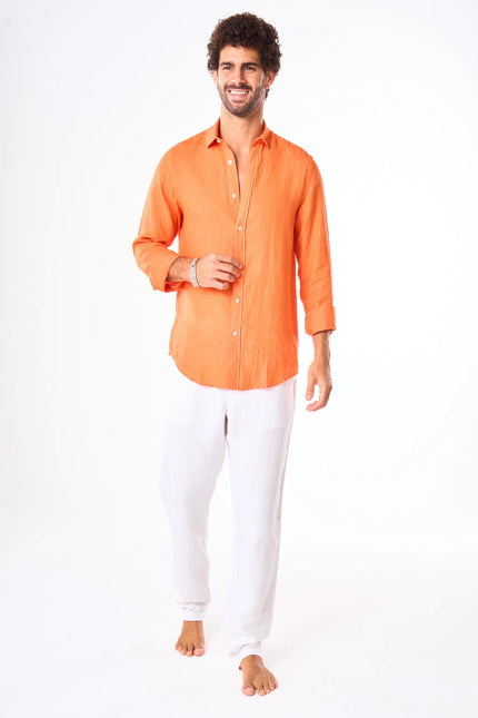 Men's White Linen Pants