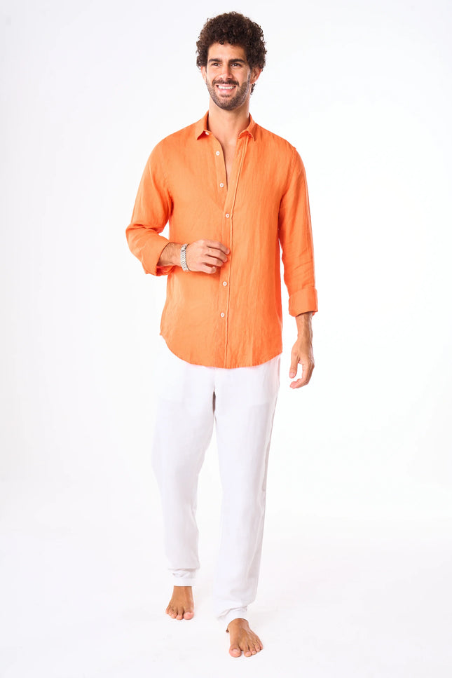 Men's White Linen Pants