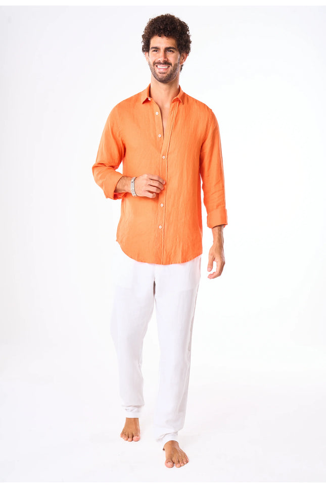 Men's White Linen Pants