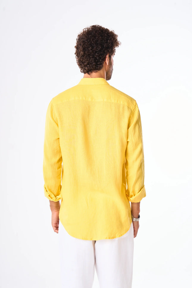 Men's Yellow Linen Shirt