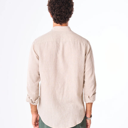 Men's Beige Linen Shirt