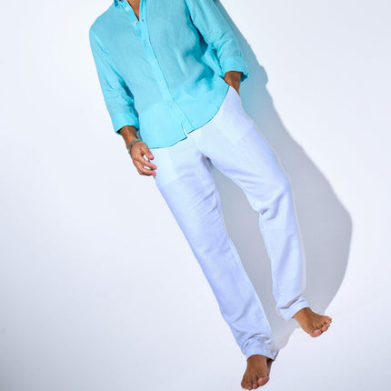 Men's White Linen Pants