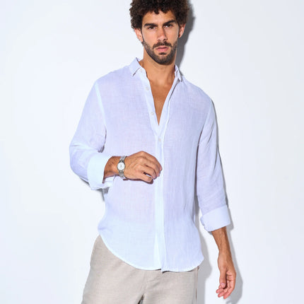 Men's Beige Linen Pants