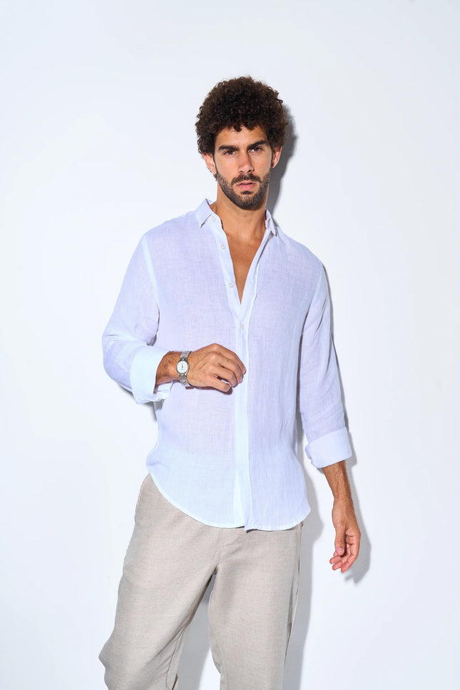 Men's Beige Linen Pants