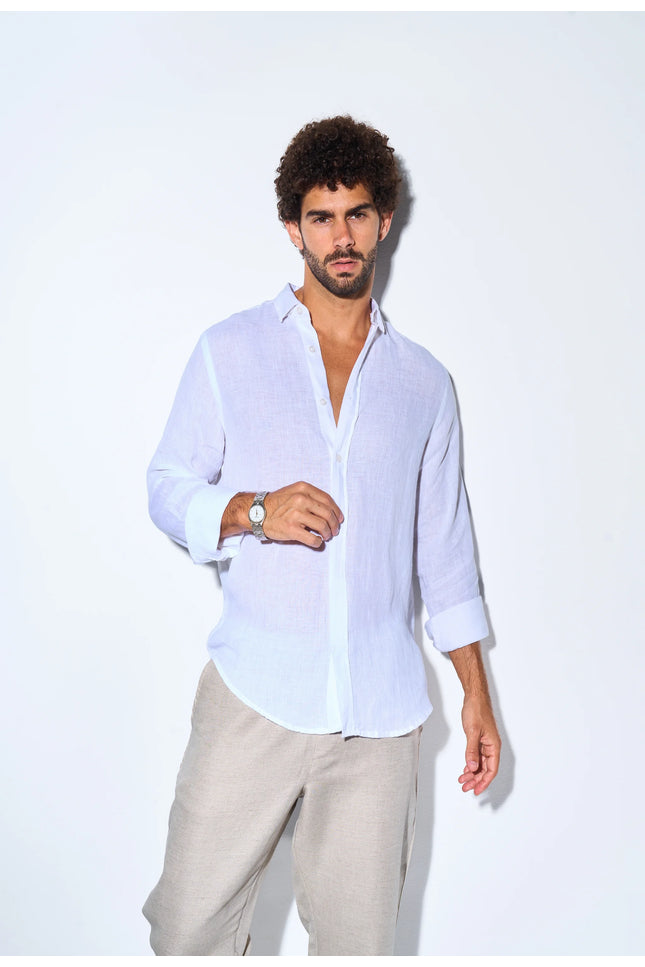 Men's Beige Linen Pants