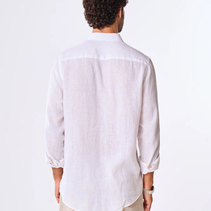 Men's White Linen Shirt