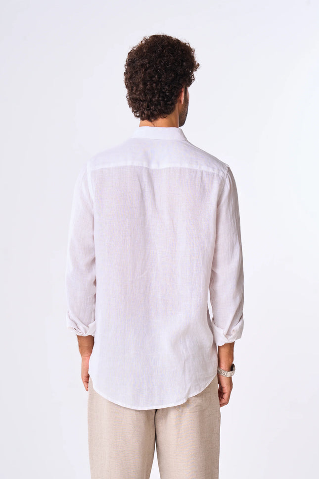 Men's White Linen Shirt