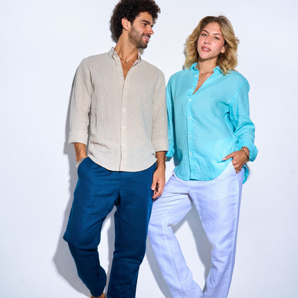 Women's White Linen Pants