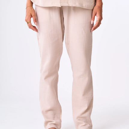 Women's Beige Cotton Pants