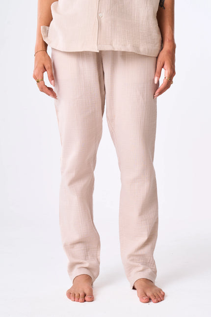 Women's Beige Cotton Pants