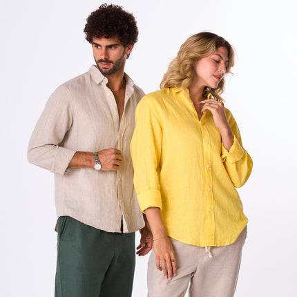 Women's Beige Linen Pants