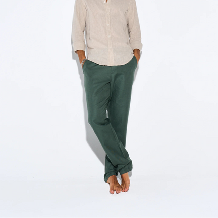 Men's Olive Linen Pants