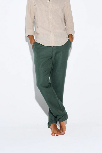 Men's Olive Linen Pants