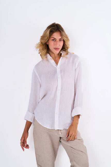 Women's White Linen Shirt