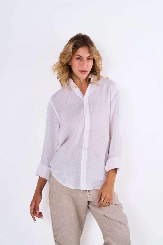 Women's White Linen Shirt