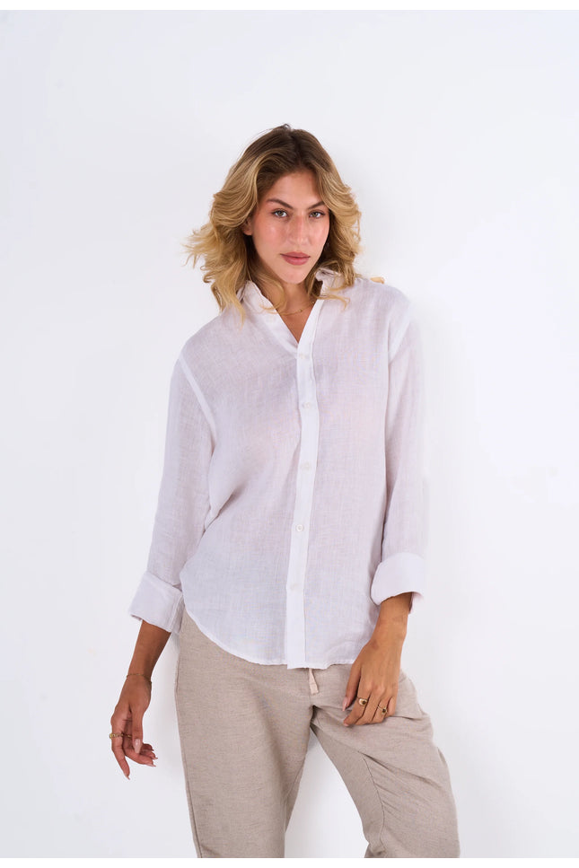 Women's White Linen Shirt