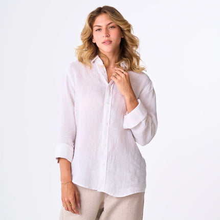 Women's White Linen Shirt