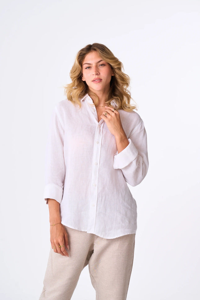 Women's White Linen Shirt