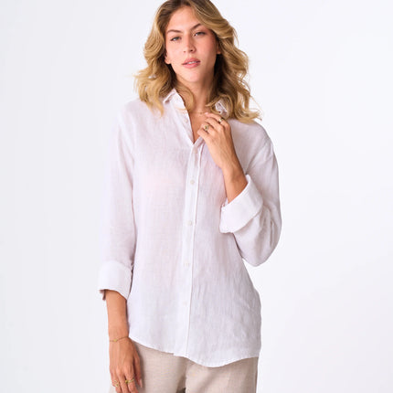 Women's White Linen Shirt