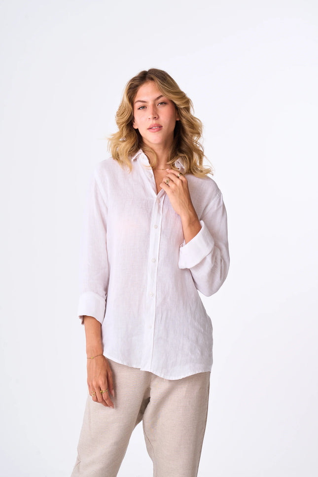 Women's White Linen Shirt