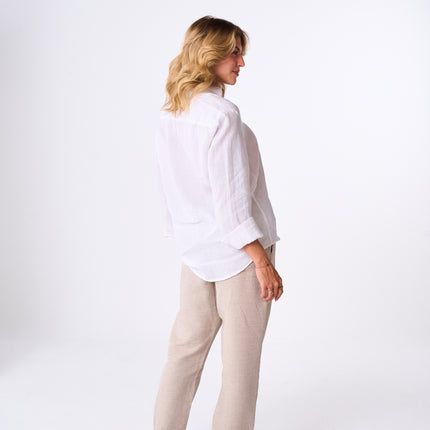 Women's Beige Linen Pants