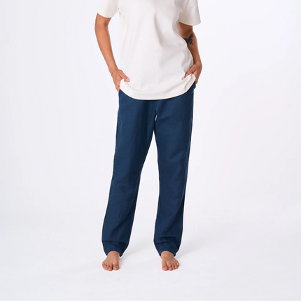 Women's Navy Linen Pants