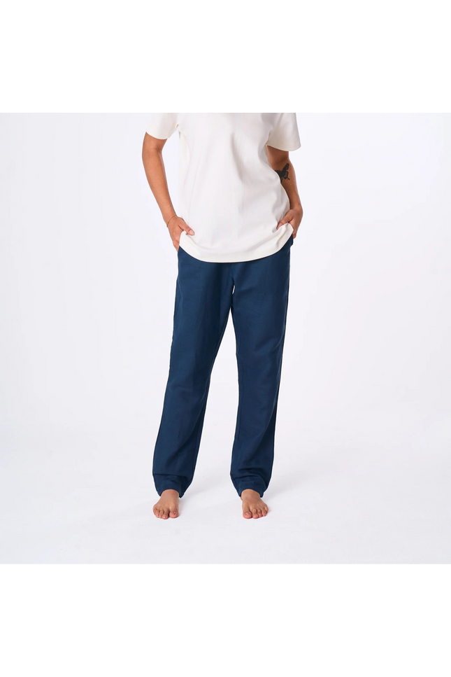 Women's Navy Linen Pants