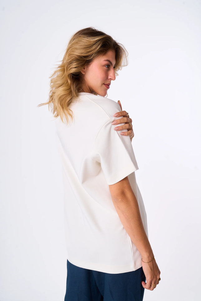 White premium Cotton T-shirt For Her