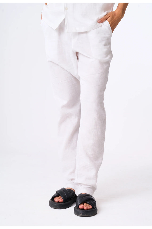 Women's White Linen Pants