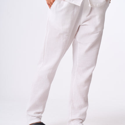 Women's Off-White Cotton Pants