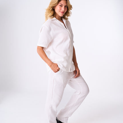 Women's Off-White Cotton Pants