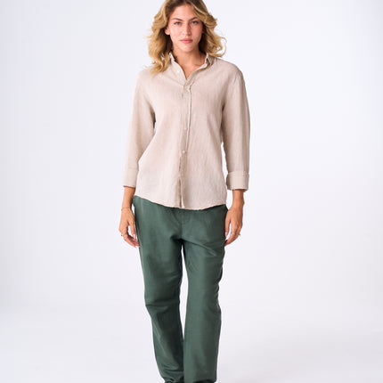Women's Beige Linen Shirt