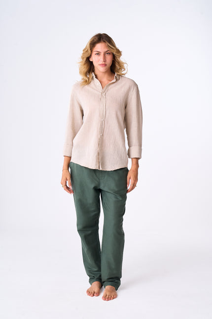 Women's Olive Linen Pants