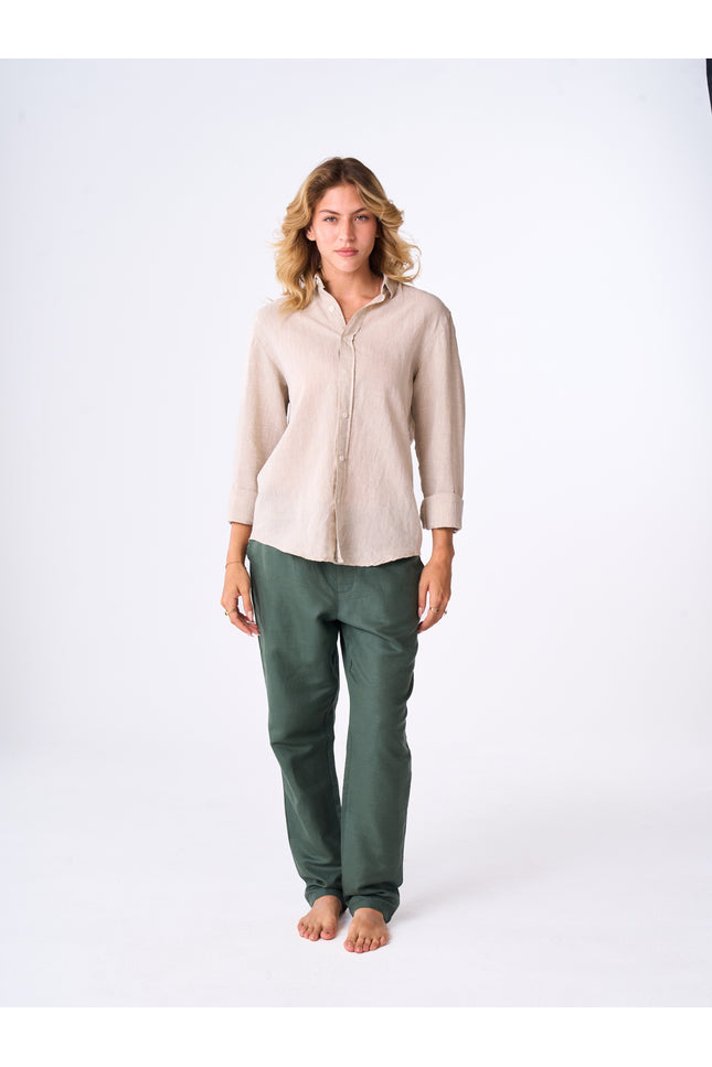 Women's Olive Linen Pants
