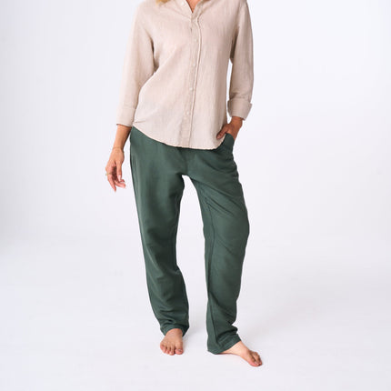 Women's Olive Linen Pants